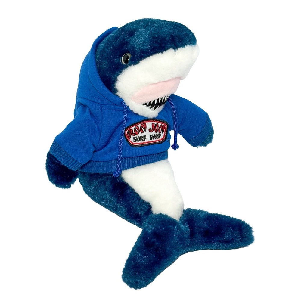 Ron Jon Surf Shop Mako Shark‎ Plush The Petting Zoo Blue Hoodie Stuffed Animal